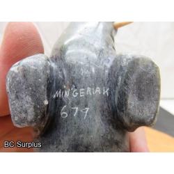 R-89: Inuit Soapstone Carving – Walrus – Signed