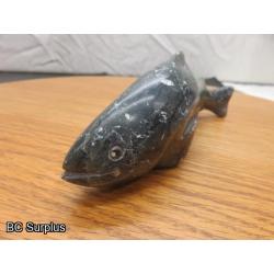 R-90: Inuit Soapstone Carving – Arctic Char – Signed