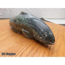 R-90: Inuit Soapstone Carving – Arctic Char – Signed