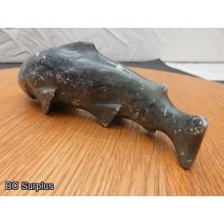 R-90: Inuit Soapstone Carving – Arctic Char – Signed