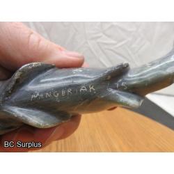 R-90: Inuit Soapstone Carving – Arctic Char – Signed