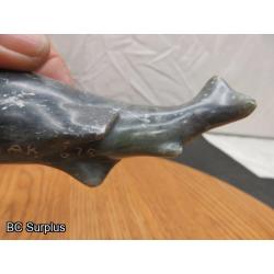 R-90: Inuit Soapstone Carving – Arctic Char – Signed