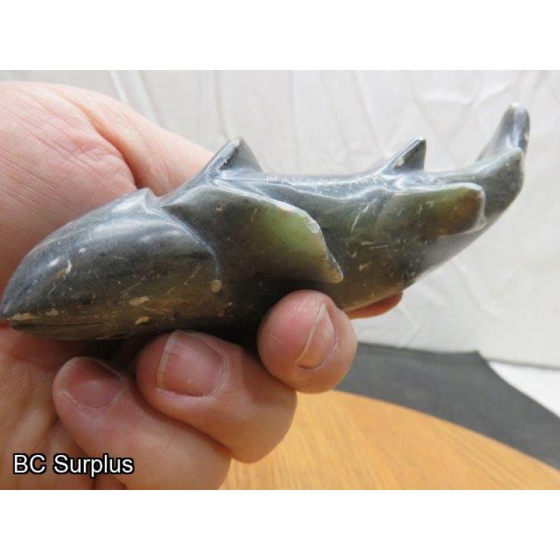 R-90: Inuit Soapstone Carving – Arctic Char – Signed