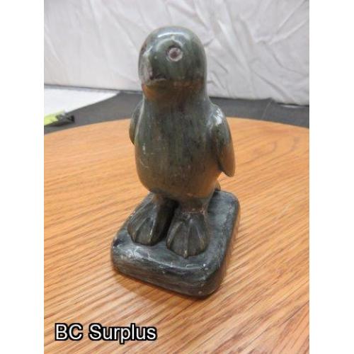 R-92: Inuit Soapstone Carving – Puffin? - Signed