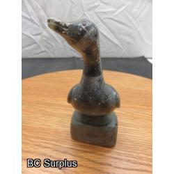 R-94: Inuit Soapstone Carving – Swan or Goose – Signed