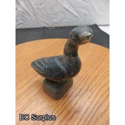 R-94: Inuit Soapstone Carving – Swan or Goose – Signed