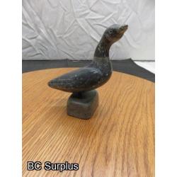 R-94: Inuit Soapstone Carving – Swan or Goose – Signed