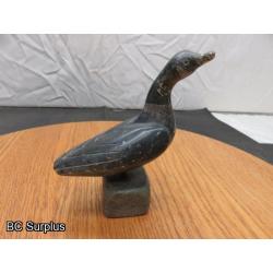 R-94: Inuit Soapstone Carving – Swan or Goose – Signed