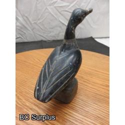 R-94: Inuit Soapstone Carving – Swan or Goose – Signed