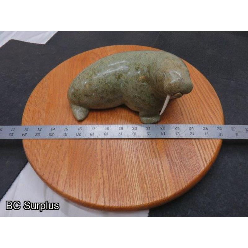 R-82: Inuit Soapstone Carving – Walrus