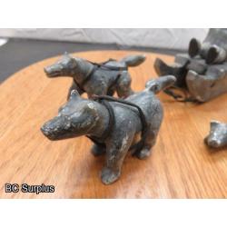 R-95: Inuit Soapstone Carving – Hunter on Sled with Dog Team