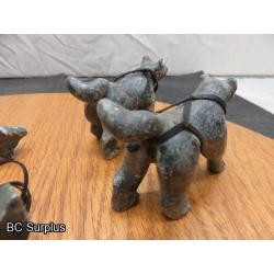 R-95: Inuit Soapstone Carving – Hunter on Sled with Dog Team