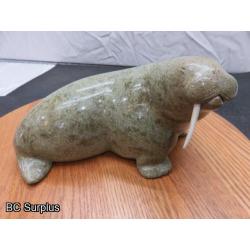 R-82: Inuit Soapstone Carving – Walrus