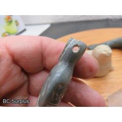 R-98: Inuit Stone Carvings – Beluga; Seals; Hunter – 4 Items