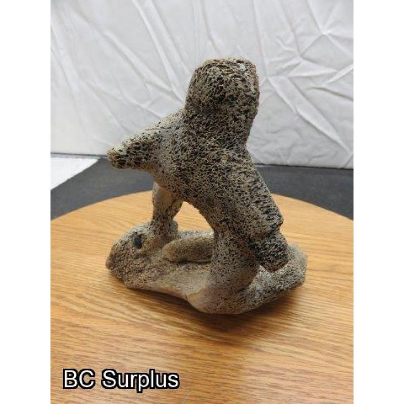 R-99: Inuit Whale Bone Carving – Hunter & Seal