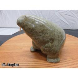 R-82: Inuit Soapstone Carving – Walrus