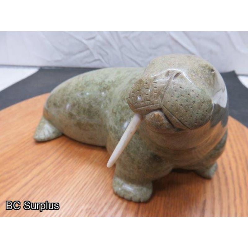 R-82: Inuit Soapstone Carving – Walrus