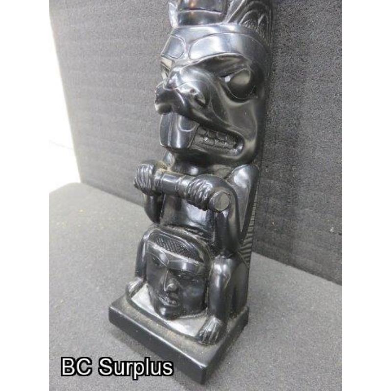 R-102: Haida Argillite Totem – 15.5 inches tall