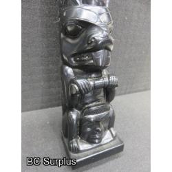 R-102: Haida Argillite Totem – 15.5 inches tall