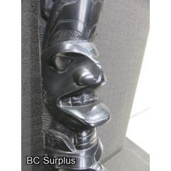 R-102: Haida Argillite Totem – 15.5 inches tall