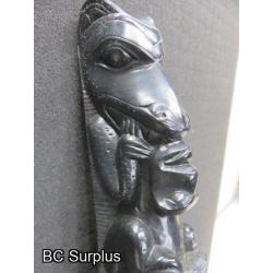 R-102: Haida Argillite Totem – 15.5 inches tall