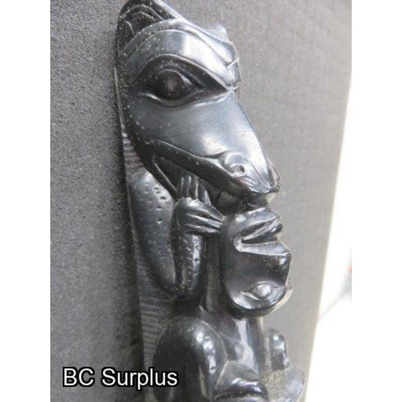 R-102: Haida Argillite Totem – 15.5 inches tall