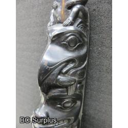 R-104: Haida Argillite Totem – “Boma” Signature – 12.5 inches