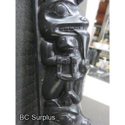 R-104: Haida Argillite Totem – “Boma” Signature – 12.5 inches