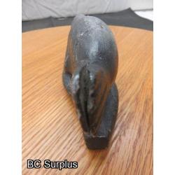 R-85: Inuit Soapstone Carving – Seal on Land – Signed