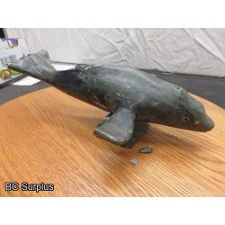 R-86: Inuit Soapstone Carving – Beluga Whale – Signed