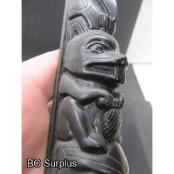 R-109: Haida Pearlite Totem – 8.25 inches tall