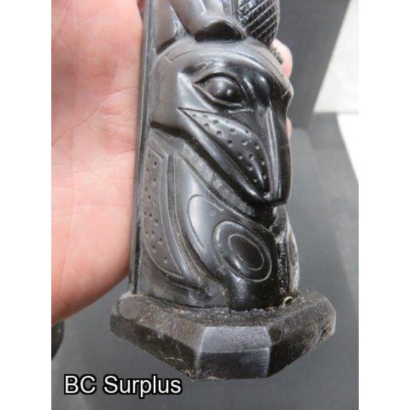 R-109: Haida Pearlite Totem – 8.25 inches tall