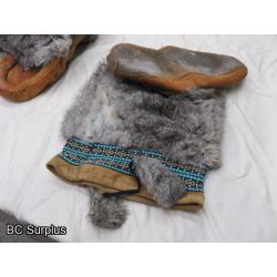 R-121: Leather & Fur Moccasins