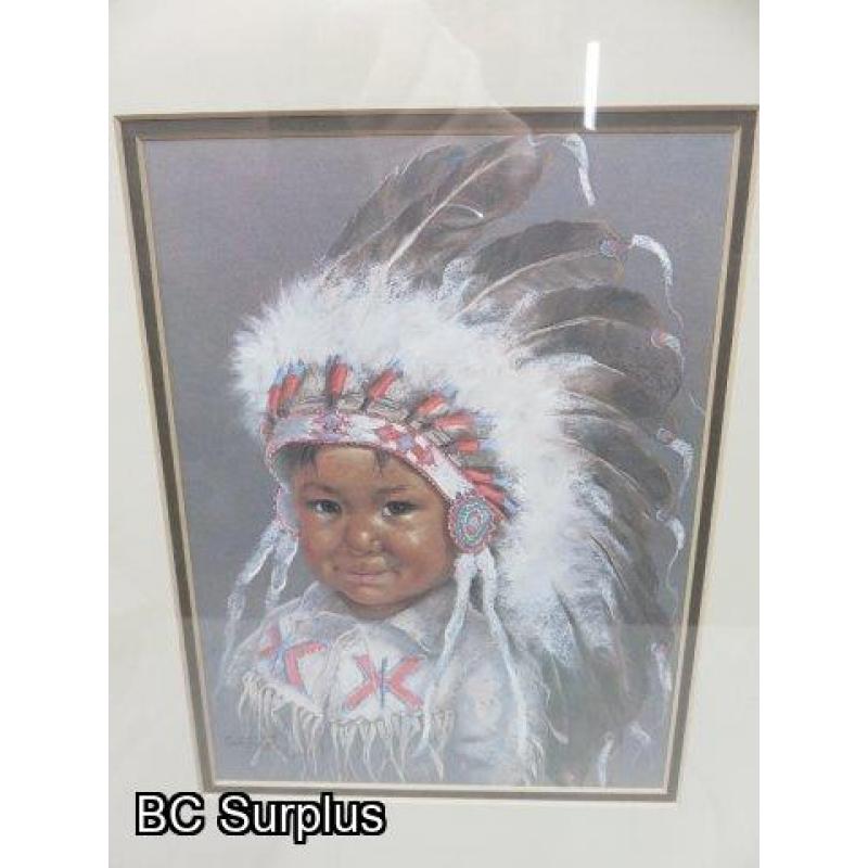 R-130: Native Children Paintings – Signed & Dated – 3 Items