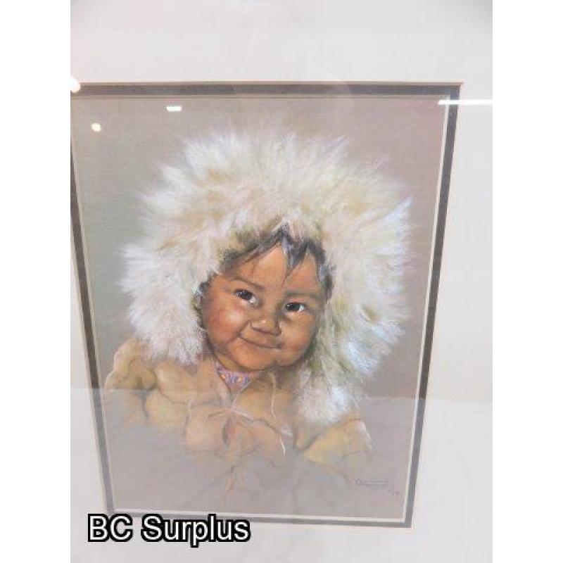 R-130: Native Children Paintings – Signed & Dated – 3 Items