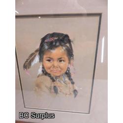 R-130: Native Children Paintings – Signed & Dated – 3 Items