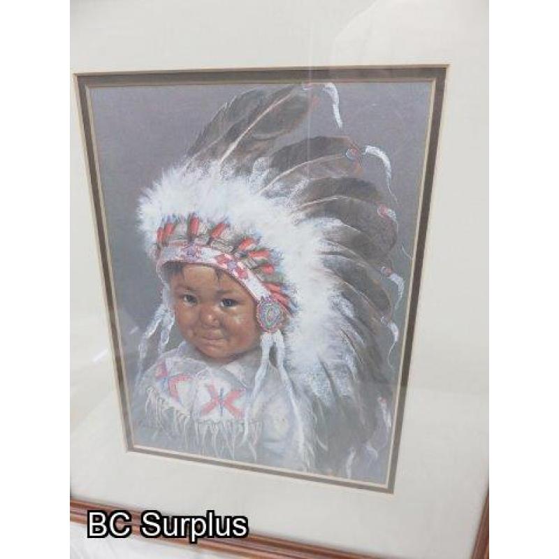 R-130: Native Children Paintings – Signed & Dated – 3 Items