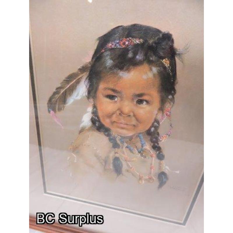 R-130: Native Children Paintings – Signed & Dated – 3 Items