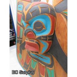 R-113: Cedar Wall Plaque with Mask – Large