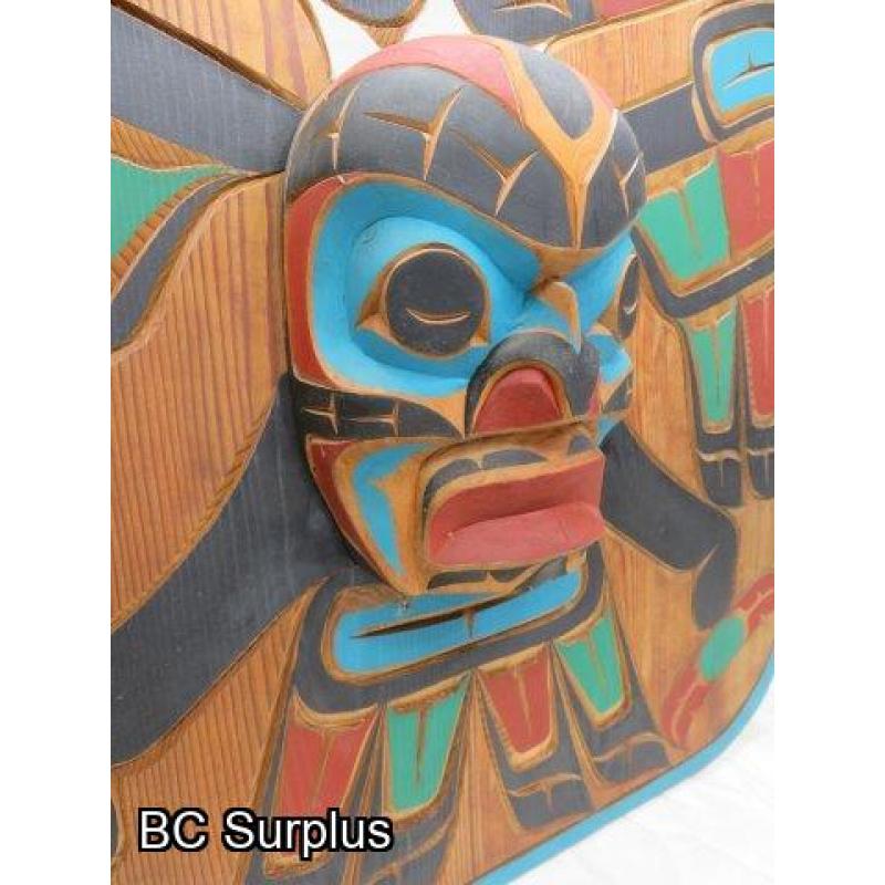 R-113: Cedar Wall Plaque with Mask – Large