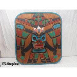 R-113: Cedar Wall Plaque with Mask – Large