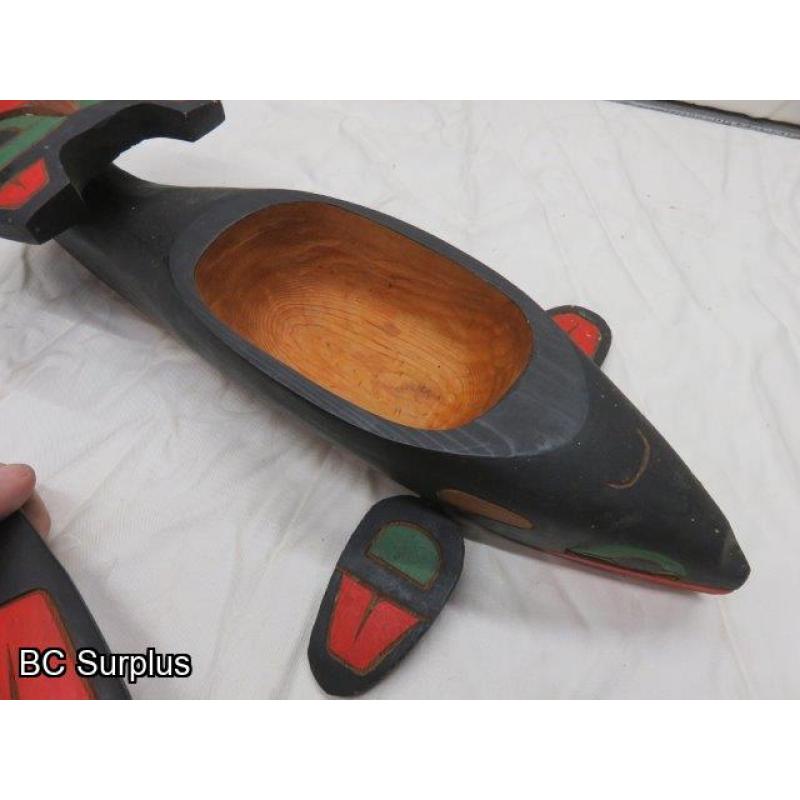 R-144: Killer Whale Carving with Lid – Signed