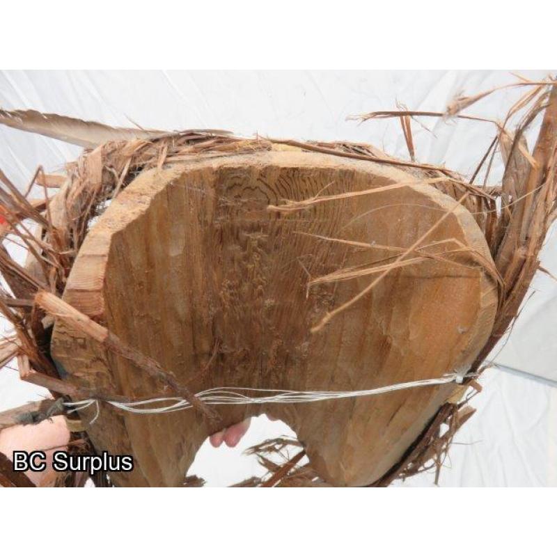 R-153: Carved Mask with Cedar Strip Hair