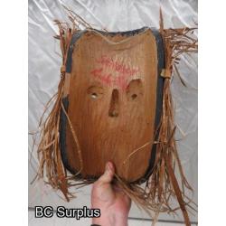 R-154: “Shaman” Carved Mask with Cedar Strip Hair