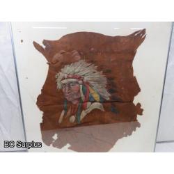 R-139: Antique Painted Leather – Chief – Framed