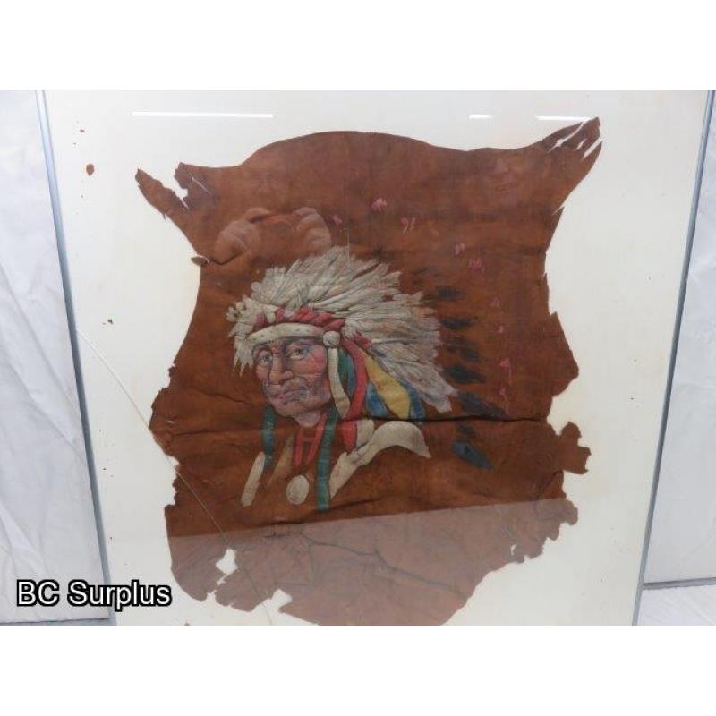 R-139: Antique Painted Leather – Chief – Framed