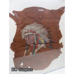 R-139: Antique Painted Leather – Chief – Framed