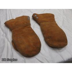 R-170: Vintage Beaded Leather Mittens – 1 Pair