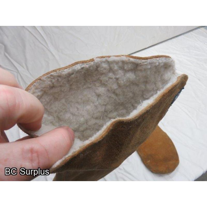 R-170: Vintage Beaded Leather Mittens – 1 Pair