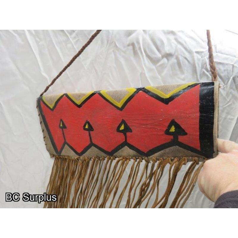 R-173: Vintage Painted Leather Quiver